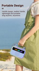 WK02 Kids Karaoke Speaker with 2 Wireless Microphones, RGB LED Portable Bluetooth Speaker for Children Singing Toy - Image 4