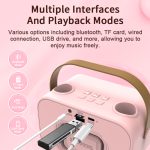 WK02 Kids Karaoke Speaker with 2 Wireless Microphones, RGB LED Portable Bluetooth Speaker for Children Singing Toy - Image 2